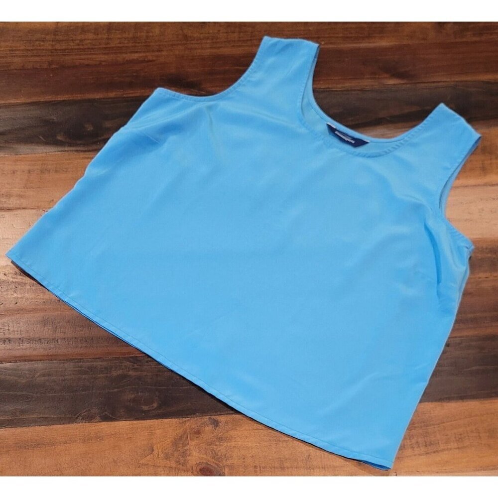 Penningtons Wide Strap Tank Top Lightweight Polyester Baby Blue Women's Size 2XL
